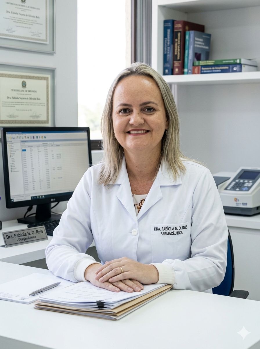 Dra. Fabíola Nayara de Oliveira Reis, farmacêutica e direção clínica do Laboratório Brasília
